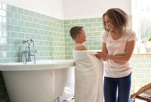 Bath towels can be washed every 4 uses or so.