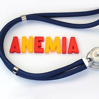 A stethoscope and the word anemia.