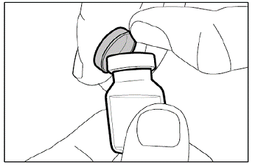 Remove vial cap and clean top - Illustration