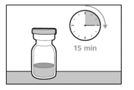 Before use, allow the vial(s) to warm up to room temperature for about 15 minutes - Illustration