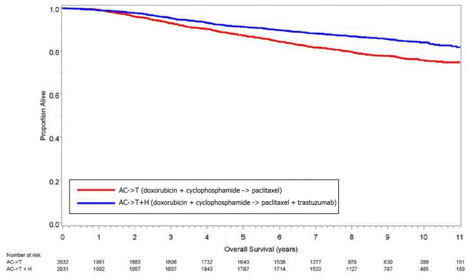 Duration of Disease-Free Survival in
Patients with Adjuvant Treatment of Breast Cancer  - Illustration