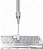 Inject into the center of the SMALL capsule - Illustration