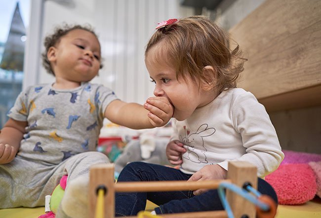 When your child bites at daycare, it may cause you lots of worry and embarrassment. Stop your child from biting in daycare by telling them it's not okay, encouraging them to express themselves with their words, giving them enough attention and time, making sure your child is not being picked on and using other strategies.