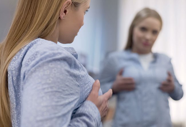 Your breasts may be tender, swollen, and sore, with a feeling of fullness, as early as one to two weeks after conception.