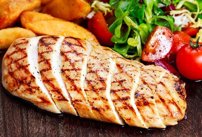 how many calories are in a cooked chicken breast