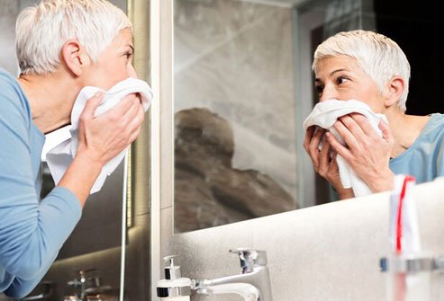 Wash your face at night to minimize the potential for breakouts.