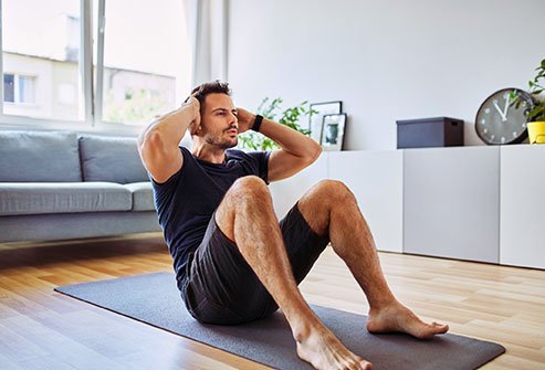 Eat a healthy diet and lose excess weight to get rid of love handles. 