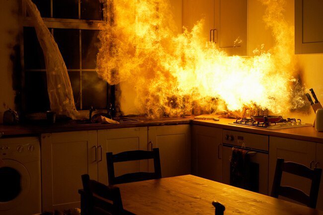 Fires often start when the chef isn't paying attention. 