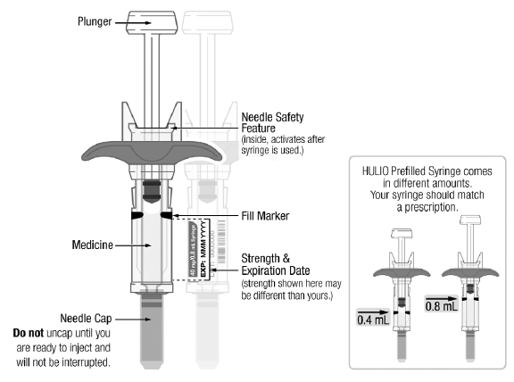 Parts of the HULIO Syringe - Illustration