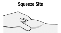 Squeeze and Hold Injection Site - Illustration