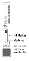 Do not use if medicine is not near fill marker. Do not use if medicine is cloudy, discolored, or has particles in it. - Illustration