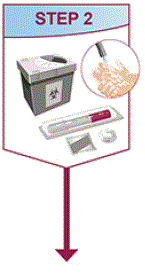 Wipe the injection site in a circular motion with the alcohol swab - Illustration