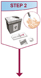 Wipe the injection site in a circular motion with the alcohol swab - Illustration