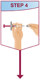 Hold the prefilled syringe with the needle facing up - Illustration