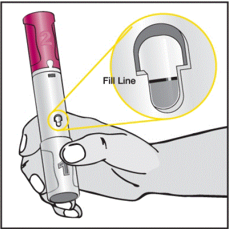 Turn the Pen over and hold the Pen with the gray cap (Cap # 1) pointed up - Illustration