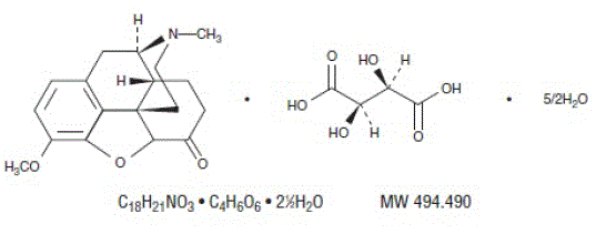 Hydrocodone Bitartrate - Structural Formula - Illustration