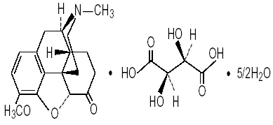 Hydrocodone bitartrate Structural Formula Illustration