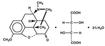 Hydrocodone bitartrate - Structural Formula Illustration