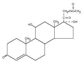 Hydrocortisone acetate structural formula illustration