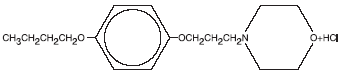 Pramoxine hydrochloride structural formula illustration