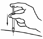 Gently turn the needle to the right (clockwise)
until it is firmly attached - Illustration