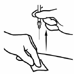 Do not  remove the plastic cover from the needle - Illustration