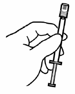 Hold the AVONEX PEN with the white tamper-evident
cap (cap) pointing up  - Illustration