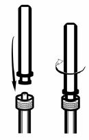 After the cap comes off, you will see the glass tip of the syringe - Illustration