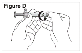 Twist the plastic cap from the pre-filled diluent syringe - Illustration