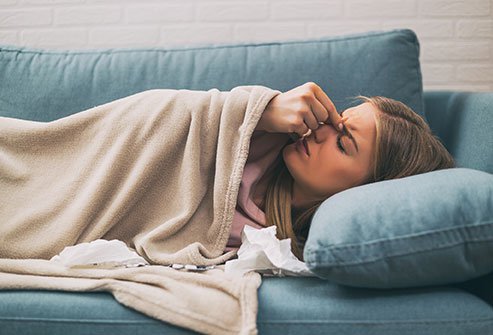If you have symptoms like nasal congestion and swelling around the bridge of nose and eyes, you may have sinus infection. But if you are experiencing shortness of breath or chills along with other symptoms, you may have COVID infection. 