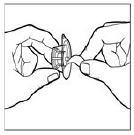 Peel back the paper cover of the vial adapter package - Illustration