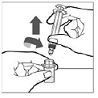 Remove the diluent syringe from the vial adapter by turning syringe counterclockwise until it is completely detached - Illustration