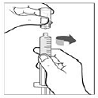 Administration Syringe from the first vial until you are ready to attach the next vial - Illustration