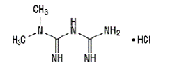 Metformin Hydrochloride - Structural Formula Illustration