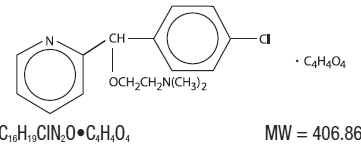 Carbinoxamine maleate Structural Formula  - Illustration