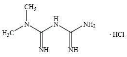 Metformin hydrochloride - Structural Formula Illustration 1