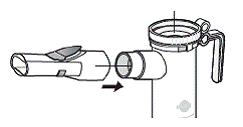 Push the Mouthpiece straight onto the Nebulizer Cup - Illustration
