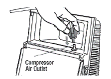 Connect 1 end of the tubing to the compressor air outlet - Illustration