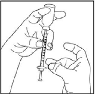 If there are air bubbles, tap the syringe gently a few times - Illustration