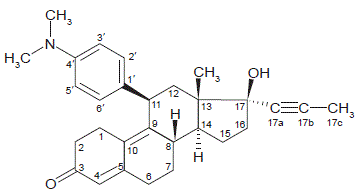 KORLYM® (mifepristone) Structural Formula Illustration