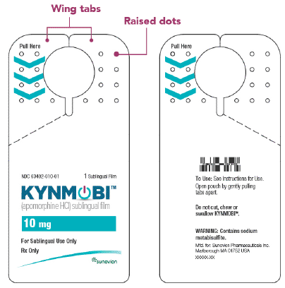 Each KYNMOBI sublingual film comes in a sealed foil pouch - Illustration