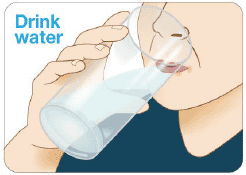 Drink water. Before taking each KYNMOBI, drink water to moisten your mouth. This helps the film dissolve more easily - Illustration