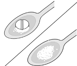 Allow the tablet to dissolve in the water. This should take less than 30 seconds - Illustration