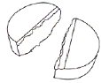 Only use a tablet that has been broken at the scored line - Illustration