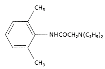 LidaMantle® Cream (Lidocaine HCl) Structural Formula Illustration