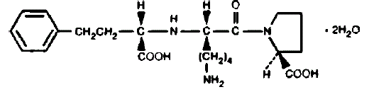 PRINIVIL® (lisinopril) Structural Formula - Illustration