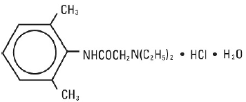 Lidocaine hydrochloride Structural Formula Illustration