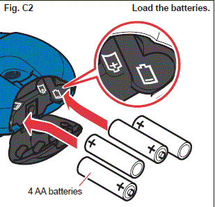 Load the batteries. - Illustration