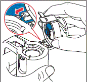 Line up the hinge part on the top of the Handset body with the hinge portion of the bottom of the Handset body. Press firmly until the parts snap together. You should hear a Click. - Illustration