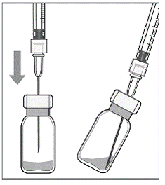 If there are any air bubbles, gently tap the syringe with your finger until the bubbles rise to the top - Illustration